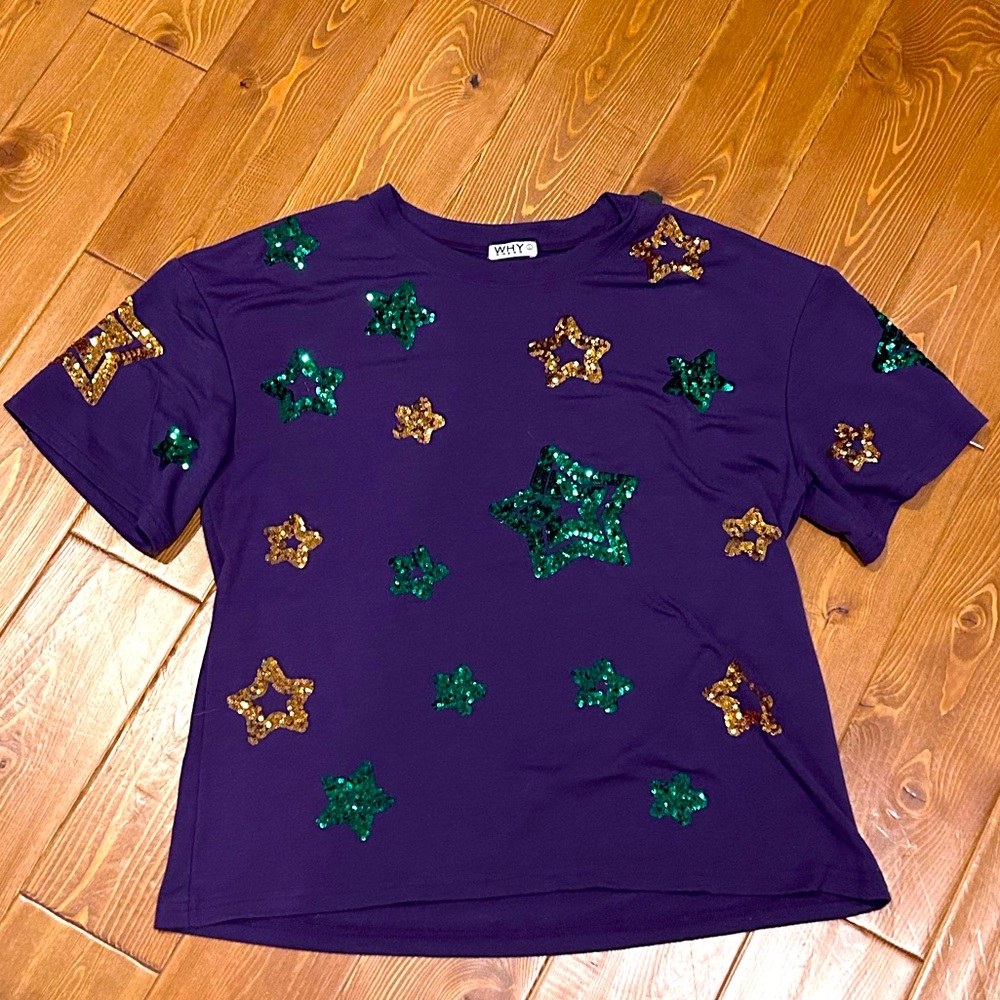 Mardi Gras Sequin Star Shirt